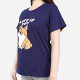 URBAN Life Is Ruff Corgi Tee in Navy Blue