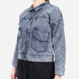 URBAN Denim Acid Wash Cropped Jacket