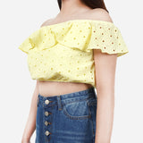 True Love Straight Neck Off Shoulder Blouse