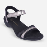 Hush Puppies Ladies Athos Leather Sandals in Gunmetal