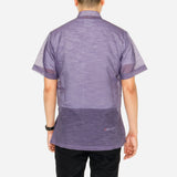 En Barong Filipino Snow Organdi Short Sleeve Lavander Barong