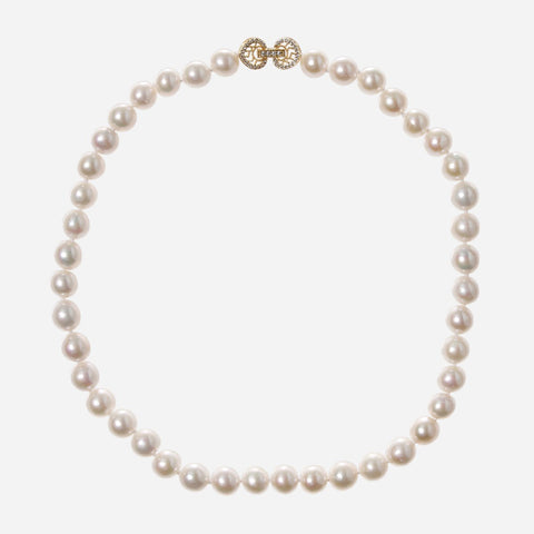 Glynyz High Quality Pearl Necklace White