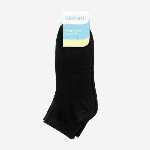 Biofresh Ankle Casual Socks Cotton Black 3In1