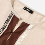 Hijo Linen Shirt with Minimal Ethnic Print
