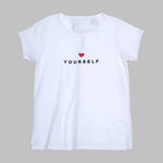 Smartbuy Ladies' White Tees in Yourself Print