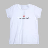 Smartbuy Ladies' White Tees in Yourself Print