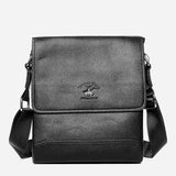 Beverly Hills Polo Club Men's Messenger Bag Leather Black