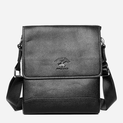 Beverly Hills Polo Club Men's Messenger Bag Leather Black