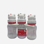 Hello Kitty Feeding Bottle 8oz Wide Neck With Silicone Nipple 3-Pieces / Pack