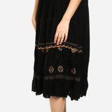 Tropiko Smocking Dress with Floral Embroidery