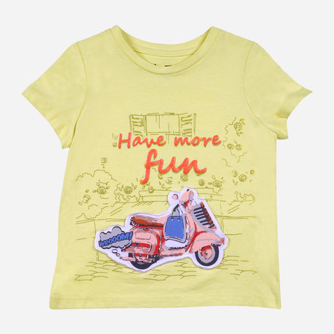 JUSTEES TODDLER GIRLS' PRINTED TEE IN YELLOW