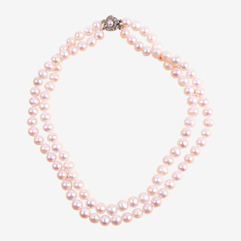 Asnie Double-Layered Peach Pearl Necklace