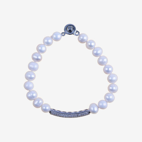 Khai Pearl Bracelet with Encrusted Charm