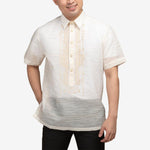 En Barong Filipino Men's Pina Organdi Short-sleeved Barong