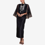 Nuevo Ystilo Women's Long Back Silk Cocoon Cape Barong