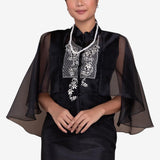 Nuevo Ystilo Women's Long Back Silk Cocoon Cape Barong