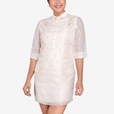 Tygie Women's Barong Dress with Floral Embroidery