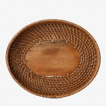 Tahanan by Kultura Tray Hapao With Wood Base Oval Natural Color