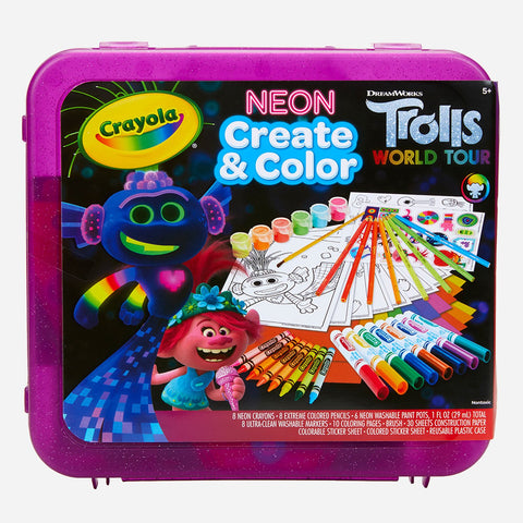 Crayola Trolls World Tour Neon Create & Color Art Set