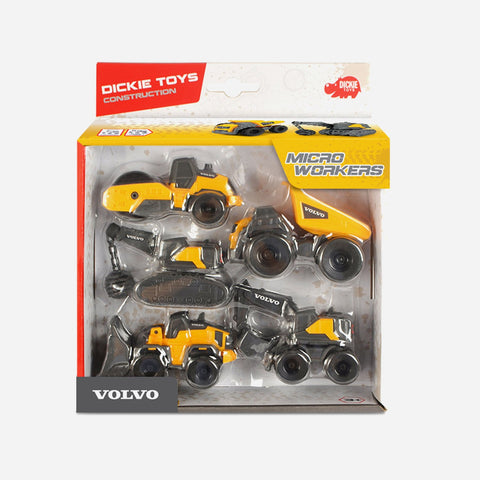 Dickie Toys 5-Pack Volvo Micro Workers Construction Set