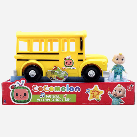 Toy Kingdom Cocomelon Musical Yellow School Bus Toy For Kids