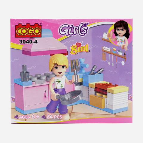 Cogo Girls Blocks Kitchen Toy For Girls