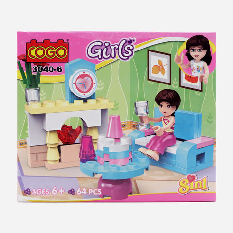 Cogo Girls Blocks Living Room Toy For Girls