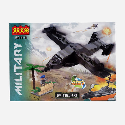 Cogo Military Blocks Airplane Toy For Boys