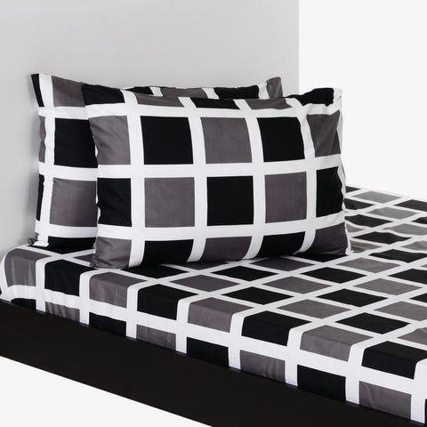 Kingston 3PC Bedsheet Set Queen - Checkered
