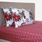 Royal Linens Premium Collection 3pc Bedsheet Set (Red/Pink Florals) Full