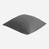 Living Essentials Throw Pillow Case Knitted Rope (Gray) - 18X18 in