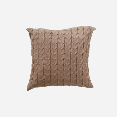 Living Essentials Throw Pillow Case Knitted Rope (Brown) - 18x18 in