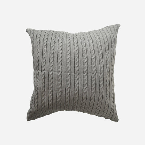 Living Essentials Throw Pillow Case Knitted Rope (Gray) - 24x24 in