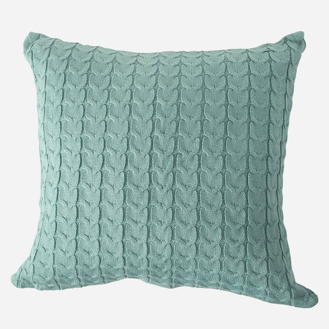 Living Essentials Throw Pillow Case Knitted Rope (Teal Blue) - 24x24 in