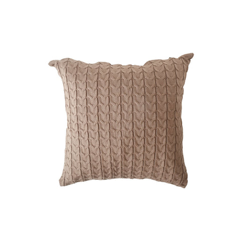 Living Essentials Throw Pillow Case Knitted Rope (Brown) - 24x24 in