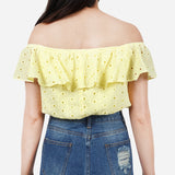 True Love Straight Neck Off Shoulder Blouse