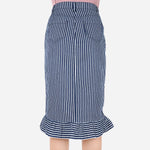 Urban Denim Flounced Midi Skirt