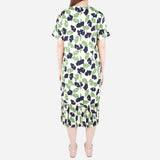 SM Woman Prima Foliage Printed Dress with Electric Pleated Hem