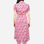 TRUE LOVE Floral Midi Dress in Red