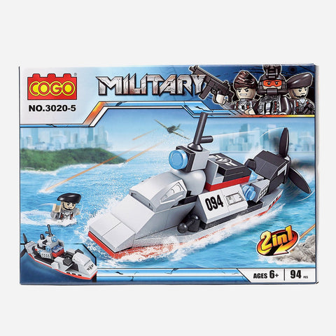 Cogo 3020 5 Military Ship 94Pcs Building Blocks Toy For Kids