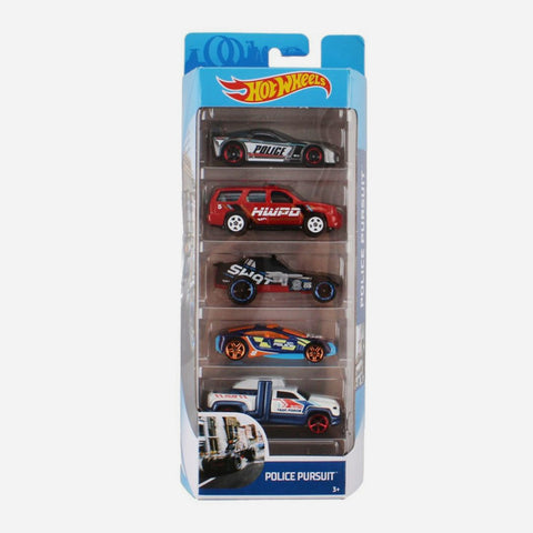 Hot Wheels 5 Car Pack Police Pursuit Toys For Boys