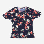 SM Woman Plus Fashion Blouse Floral Print Navy Blue