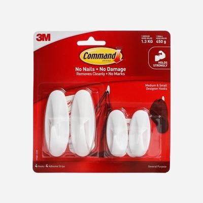 3M Command Designer Hooks (2 Medium & 2 Small)