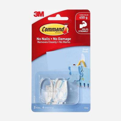 3M Command Mini Clear Hooks (2's)