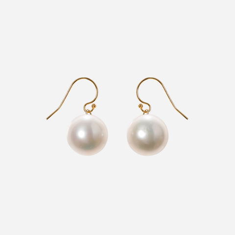 Glynys Dangling White Southsea Pearl Earrings