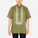 En Barong Filipino Pure Linen Short Sleeves Mint Green Barong