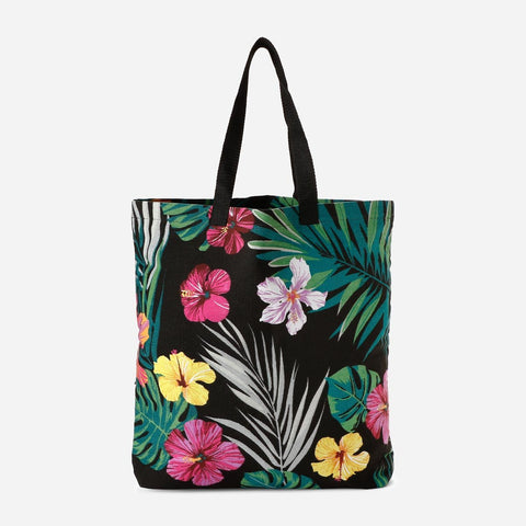 Tropiko Black Floral Tote Bag