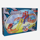 Road Rats Jr Battery Operated Roundabout And Bridge Overpass Track Set Toy For Boys