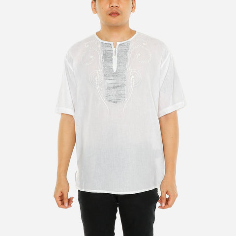Hijo Short Sleeve with Collar - White