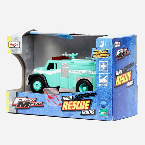 Maisto Fresh Metal Team Rescue Trucks Forest Service (Cyan) Toy For Boys